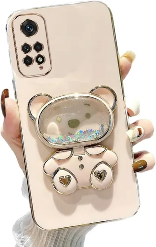 Vista 61 de Miagon Bear - Funda con soporte para espejo para Xiaomi Redmi A1, Quicksand Glitter Electroplated Soft TPU Protector Slim a prueba de golpes