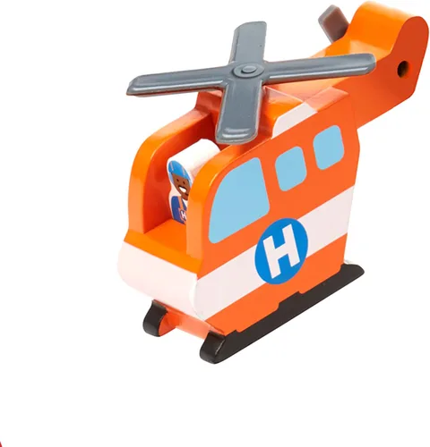 Vista 5 de Melissa & Doug – Juego de vehículos de emergencias de madera con 4 vehículos, 4 figuras de juego