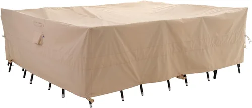 Vista 14 de WJ-X3 Funda para juego de comedor, 86 pulgadas de ancho x 47 pulgadas de Beige