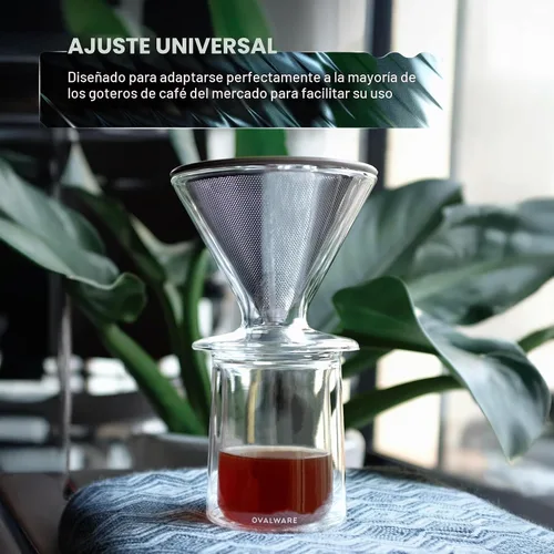 Vista 6 de ovalware Vaso de vidrio aislado de doble pared con un solo labio, juego de 2 (12 onzas / 11.8 fl oz), vidrio de borosilicato para café, té, whisky