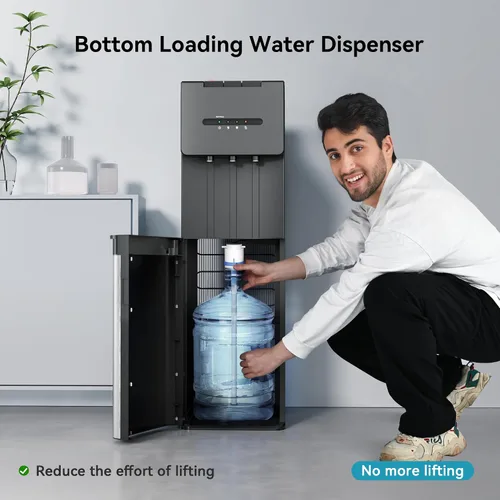 Vista 4 de EUHOMY Dispensador de enfriador de agua de carga inferior autolimpiante, 3 temperaturas (frío, cálido, caliente), bloqueo de seguridad para niños