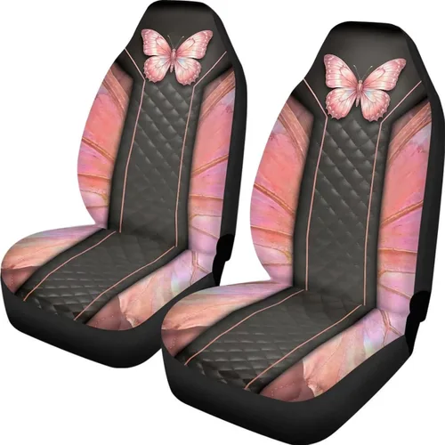 Vista 24 de UNICEU Juego de 2 fundas de cojín para asiento de automóvil, diseño de calavera gótica negra, lavable, accesorios interiores antideslizantes