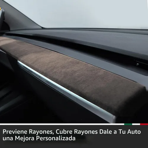 Vista 5 de Adhesivo interior negro para tablero de instrumentos, cubierta de panel de consola central, accesorios de decoración de moldeo para Alcantara Tesla