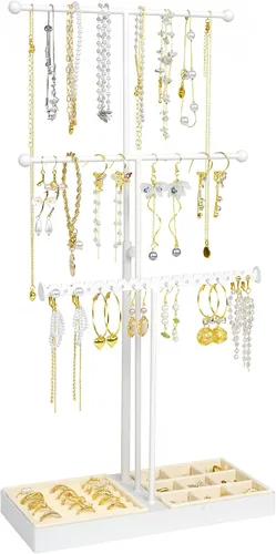 Vista 3 de Caja organizadora de joyas de acrílico y soporte de joyería para collar