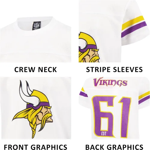Vista 5 de Ultra Game NFL - Camiseta de malla vintage para niños
