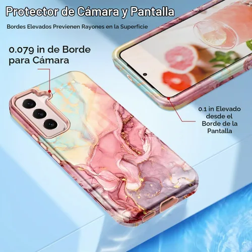 Vista 8 de Btscase Funda para Samsung Galaxy S22+/S22 Plus 5G, Patrón de Mármol 3 en 1 Resistente a Prueba de Golpes de Servicio Pesado Cuerpo Completo Rígida