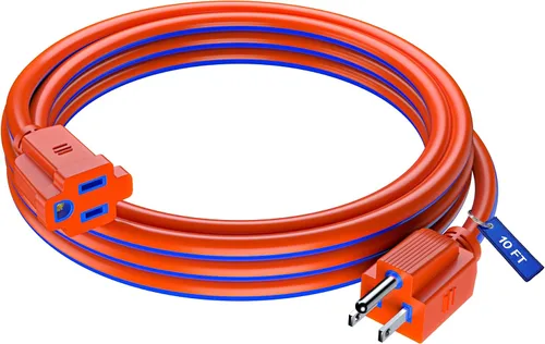 Vista 14 de Maximm Cable de extensión negro y azul de 10 pies, SJTW de 16 AWG