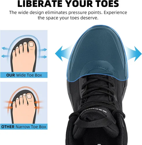 Vista 5 de Botas tácticas militares para hombre, impermeables, de 6 pulgadas, ligeras, duraderas, con cremallera lateral, botas de combate para trabajo