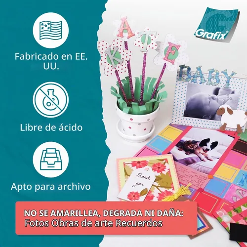 Vista 8 de Grafix de peso medio, láminas de madera prensada de 12 x 12 pulgadas, paquete de 25 unidades de color blanco.