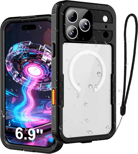 Vista 10 de Funda impermeable para iPhone 17, certificada IP68, grado militar a prueba de golpes y polvo para iPhone 17 (6.3" 2025), compatible con MagSafe Negro