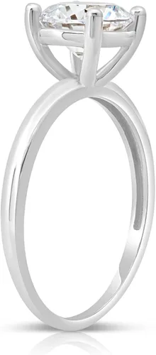 Vista 2 de MAX STONE - Anillo de compromiso solitario redondo de 2 quilates para mujer anillos de compromiso de oro de 14 quilates Anillo de diamante