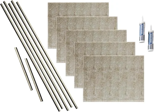 Vista 10 de FASÄDE Kit de protector contra salpicaduras de vinilo decorativo martillado de 15 pies cuadrados en bronce antiguo