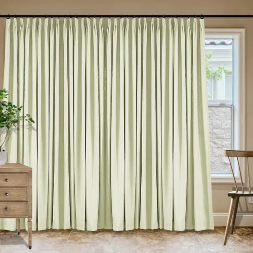 Vista 117 de Frelement Cortinas plisadas de lino de algodón de 100 pulgadas de ancho y 102 pulgadas de largo, cortinas con reducción de ruido para sala