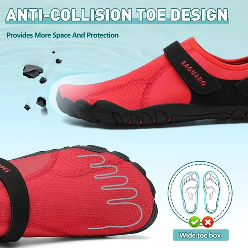 Vista 3 de SAGUARO Zapatos de agua para hombre y mujer, secado rápido, para natación, surf, playa, kayak, zapatos descalzos, puntera ancha