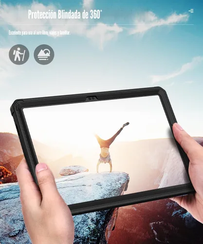 Vista 7 de MoKo Funda para Samsung Galaxy Tab A9 Plus/A9+ de 11 pulgadas 2023, a prueba de golpes de cuerpo completo resistente con protector de pantalla