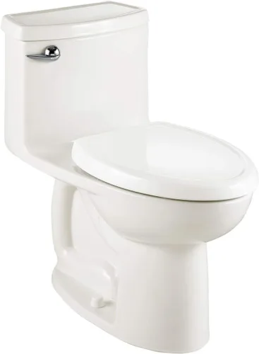 Vista 12 de American Standard 612AA001.020 Compact Cadet 3, inodoro de una pieza con asiento de cierre lento y anillo de cera, parte delantera alargada, Blanco