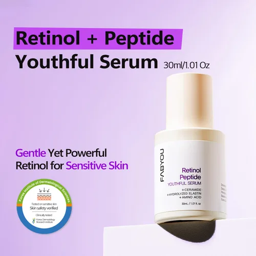 Vista 2 de Retinol Peptide Youthful Serum 1.01 fl oz – Anti-envejecimiento, hidratante y reafirmante para arrugas y manchas oscuras, suero de retinol suave