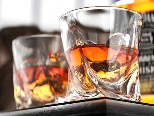 Vista 2 de Diamond DOF - Vasos de whisky de 10 onzas, cristalería de licor antigua, juego de 2