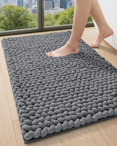 Vista 33 de DEXI Alfombrillas de baño para el baño 16x24, alfombra de baño antideslizante lavable, alfombrilla de baño de chenilla gruesa y suave absorbente