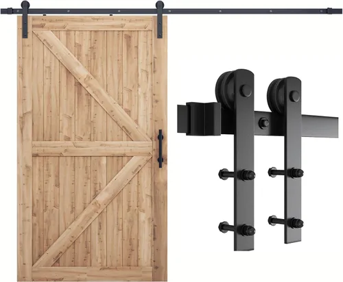 Vista 13 de SMARTSTANDARD Kit de herrajes para puerta corrediza de granero de 4 pies