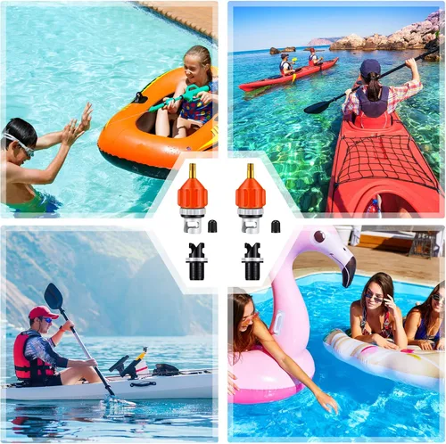 Vista 7 de Adaptador de bomba de sup inflable para barco, juego de adaptadores de válvula de aire, convertidor de bomba de aire convencional para compresor