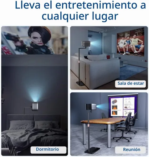 Vista 7 de Soporte de proyector de altura ajustable de 16 a 48 pulgadas, soporte de techo universal para proyector de rotación de 360 grados, compatible