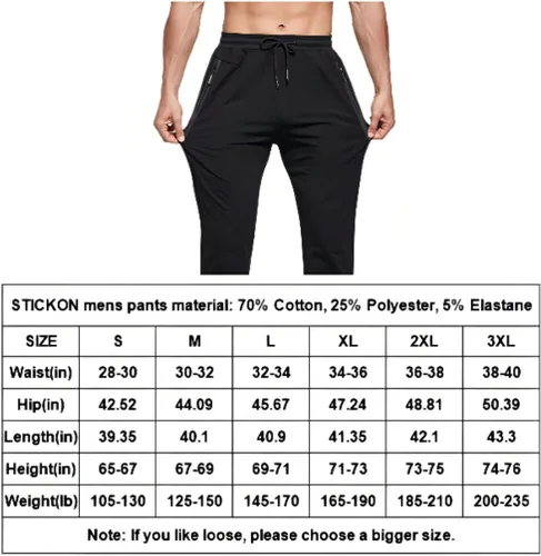 Vista 4 de Pantalones deportivos casuales para hombre con bolsillos con cremallera