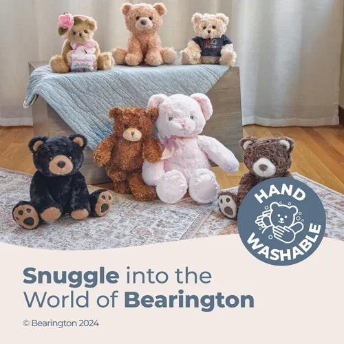 Vista 3 de Oso de peluche Curlie de Bearington - Oso de peluche de 10.5" de felpa suave con pelaje rizado y fondo ponderado para fácil exhibición - Animales
