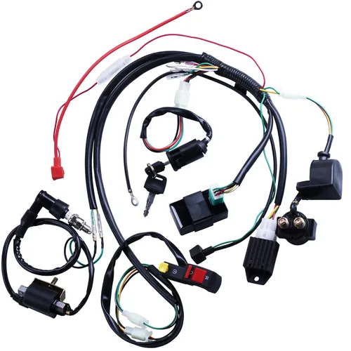Vista 6 de Regulador de bobina de solenoide CDI completo para arnés de cableado, armazón para ATV de 4 tiempos de 50 cc, 70 cc, 90 cc, 110 cc, 125 cc.