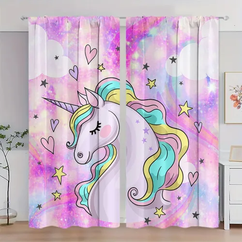 Vista 25 de Cortinas espaciales para ventana gamer con controlador de juego neón y diseño de planeta, cortinas decorativas para dormitorio, sala de juegos, sala