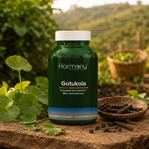 Vista 5 de Harmony Nutraceuticals Gotu Kola Supreme, Centella asiática con triperina, 120 cápsulas vegetarianas, fabricadas en Estados Unidos