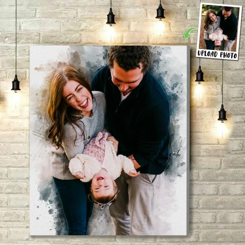 Vista 6 de Gossby Lienzo de retrato personalizado para parejas de la foto, regalo personalizado para marido, esposa, novio, novia, cumpleaños, aniversario