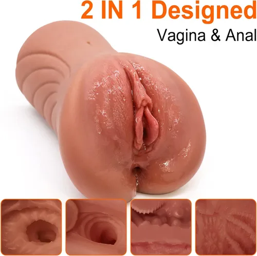 Vista 3 de Juguete masturbador masculino de bolsillo, muñeca sexual 2 en 1, masturbación realista, mamada, Stroker, juguetes sexuales masculinos con vagina
