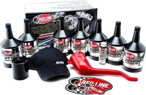 Vista 4 de Paquete de aceite Red Line 90226 Big Twin 20w50 Power Pack con filtro de aceite de alto rendimiento K&N (Kit extra grande, filtro negro)
