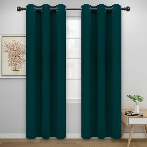 Vista 12 de Easy-Going - Cortinas opacas para dormitorio, aislamiento térmico sólido con ojales, cortinas de ventana para reducción de ruido, cortinas