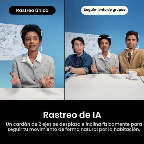 Vista 4 de Insta360 Link 2 Pro - Cámara web PTZ 4K para PC/Mac, sensor de 1/1.3 pulgadas, poca luz, seguimiento AI, HDR, micrófonos direccionales con Blanco