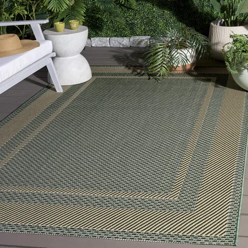 Vista 15 de SAFAVIEH Alfombra lavable al aire libre Courtyard Collection - 2'3" x 5', beige y negro, no desprende pelusa y fácil de limpiar, ideal para patio