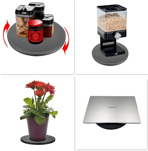 Vista 3 de Soporte giratorio resistente con rodamientos de bolas de acero – Lazy Susan - Tocadiscos de pintura en aerosol para monitores de pantalla plana