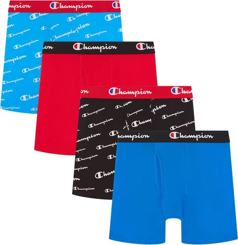 Vista 5 de Champion Calzoncillos tipo bóxer elásticos y ligeros para niños, paquete de 4 unidades (S–XL)
