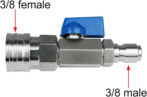 Vista 3 de Kit de válvula de bola de lavadora de alta presión 3/8 NPT conector rápido 4500 PSI para manguera de lavadora eléctrica
