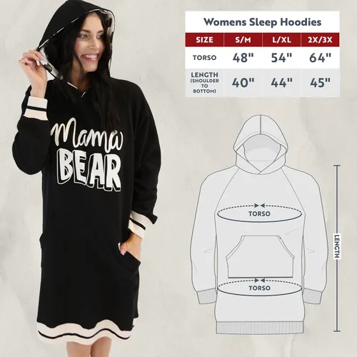 Vista 179 de Lazy One Sudadera con capucha de gran tamaño, ropa de dormir cómoda, vestido de suéter para mujer