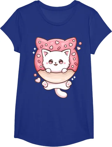 Vista 66 de Camiseta Kawaii Cat Donut Anime Lover Otaku, Negro
