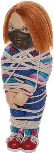 Vista 6 de Spirit Halloween Muñeca Tied Up Chucky, con licencia oficial, accesorio de película de terror, muñeca coleccionable de Good Guys, multicolor