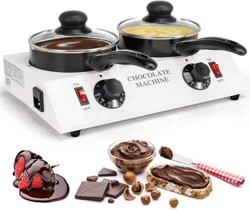 Vista 9 de WICHEMI Olla para derretir chocolate, calentador de chocolate, derretidor de chocolate, máquina de templado de chocolate, olla para el hogar, fusión