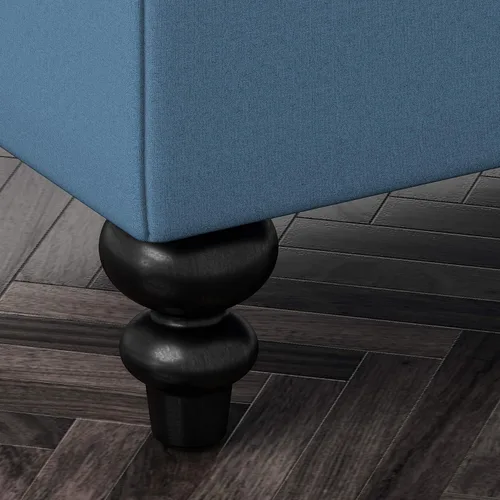 Vista 8 de HUIMO Otomana con almacenamiento, banco de tela tapizado azul de 51 pulgadas con diseño de extremo de cama con botones, capacidad de peso de 300