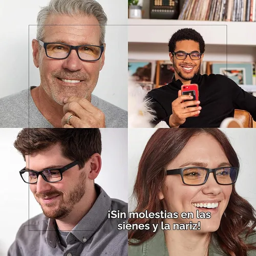 Vista 6 de Readerest - Lentes para lectura con bloqueo de luz azul, bisagras de resorte, protección UV Negro