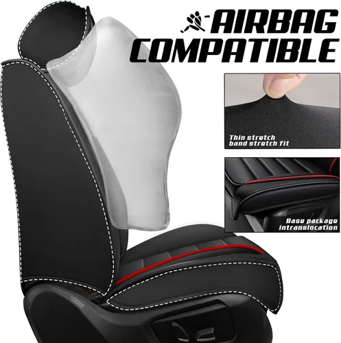 Vista 2 de Funda de asiento de cuero personalizada para Nissan Murano 2003-2026, protectores de asiento de cuero impermeables, fundas de asiento de máxima Par