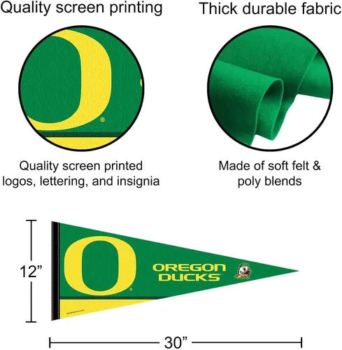 Vista 2 de College Flags & Banners Co. Oregon Pennant - Fieltro de tamaño completo