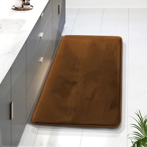 Vista 156 de Clara Clark tapete para baño, regadera o tina, de gomaespuma, negro, antiderrapante Camel Oro
