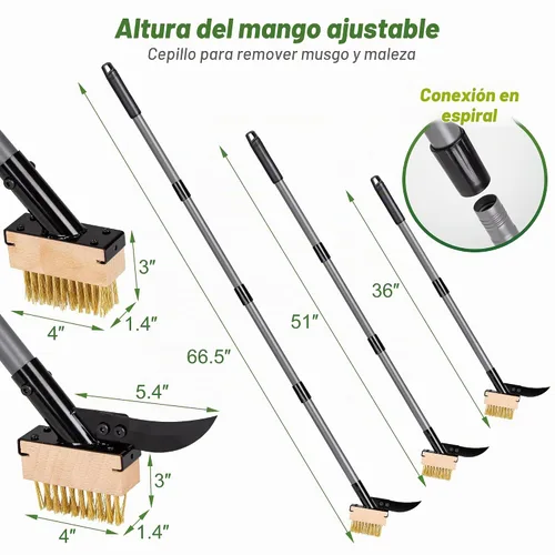 Vista 8 de Walensee Herramienta de cepillo para quitar musgo y desbrozadora de grietas
